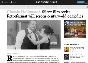 Silent-film series Retroformat will screen century-old comedies - LA Times